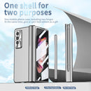 For Samsung Galaxy Z Fold3 5G Electroplating Hinged Folding Phone Case with S Pen Fold Edtion(Silver)