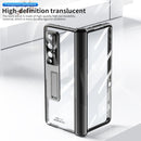 For Samsung Galaxy Z Fold3 5G Magnetic Hinges Plating Phone Case with Holder(Black)