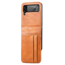 For Samsung Galaxy Z Flip4 5G Vertical Flip Card Slot Leather Phone Case(Brown)