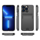Crystal Card Slot PC + TPU Phone Case For iPhone 14 Pro Max(Transparent)