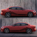 2 PCS/Set D-944 Striped Plaid Pattern Car Modified Decorative Sticker(Black)