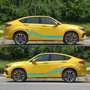 2 PCS/Set D-944 Striped Plaid Pattern Car Modified Decorative Sticker(Blue)
