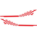 2 PCS/Set D-944 Striped Plaid Pattern Car Modified Decorative Sticker(Red)