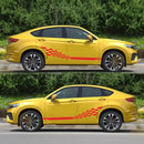 2 PCS/Set D-944 Striped Plaid Pattern Car Modified Decorative Sticker(Red)