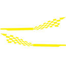 2 PCS/Set D-944 Striped Plaid Pattern Car Modified Decorative Sticker(Yellow)