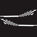 2 PCS/Set D-944 Striped Plaid Pattern Car Modified Decorative Sticker(White)