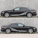 2 PCS/Set D-944 Striped Plaid Pattern Car Modified Decorative Sticker(White)