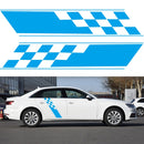 2 PCS/Set D-962 Checkered Flag Pattern Car Modified Decorative Sticker(Blue)