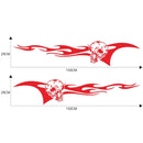 2 PCS/Set D-964 Skull Flame Pattern Car Modified Decorative Sticker(Red)