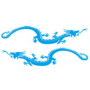 2 PCS/Set D-965 Dragon Pattern Car Modified Decorative Sticker(Blue)
