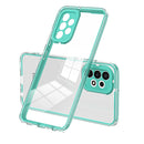 For Samsung Galaxy A73 5G 3 in 1 Clear TPU Color PC Frame Phone Case(Light Green)