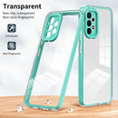 For Samsung Galaxy A73 5G 3 in 1 Clear TPU Color PC Frame Phone Case(Light Green)