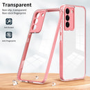 For Samsung Galaxy S22 5G 3 in 1 Clear TPU Color PC Frame Phone Case(Pink)