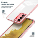 For Samsung Galaxy S22 5G 3 in 1 Clear TPU Color PC Frame Phone Case(Pink)