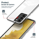 For Samsung Galaxy S22 5G 3 in 1 Clear TPU Color PC Frame Phone Case(Black)