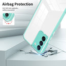 For Samsung Galaxy S22 5G 3 in 1 Clear TPU Color PC Frame Phone Case(Light Green)