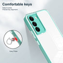 For Samsung Galaxy S22 5G 3 in 1 Clear TPU Color PC Frame Phone Case(Light Green)