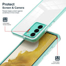 For Samsung Galaxy S22 5G 3 in 1 Clear TPU Color PC Frame Phone Case(Light Green)