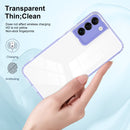 For Samsung Galaxy S22 5G 3 in 1 Clear TPU Color PC Frame Phone Case(Purple)