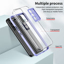For Samsung Galaxy S22 5G 3 in 1 Clear TPU Color PC Frame Phone Case(Purple)