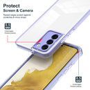 For Samsung Galaxy S22 5G 3 in 1 Clear TPU Color PC Frame Phone Case(Purple)