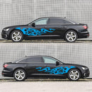 2 PCS/Set D-969 Flame Pattern Car Modified Decorative Sticker(Blue)