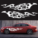 2 PCS/Set D-969 Flame Pattern Car Modified Decorative Sticker(White)