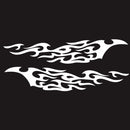 2 PCS/Set D-969 Flame Pattern Car Modified Decorative Sticker(White)