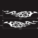 2 PCS/Set D-969 Flame Pattern Car Modified Decorative Sticker(White)
