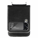 For Samsung Galaxy Z Flip4 5G Diagonal Lanyard Embossed Card Phone Case(Black)