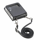 For Samsung Galaxy Z Flip4 5G Diagonal Lanyard Embossed Card Phone Case(Black)