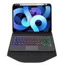 Z102B-AS Pen Slot Touchpad Backlight Bluetooth Keyboard Leather Tablet Case For iPad 10.2 2021/2020/2019(Black)