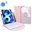 Z102B-AS Pen Slot Touchpad Backlight Bluetooth Keyboard Leather Tablet Case For iPad 10.2 2021/2020/2019(Pink)