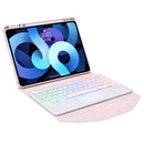 Z102B-AS Pen Slot Touchpad Backlight Bluetooth Keyboard Leather Tablet Case For iPad 10.2 2021/2020/2019(Pink)