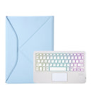 Z102B-AS Pen Slot Touchpad Backlight Bluetooth Keyboard Leather Tablet Case For iPad 10.2 2021/2020/2019(Sky Blue)