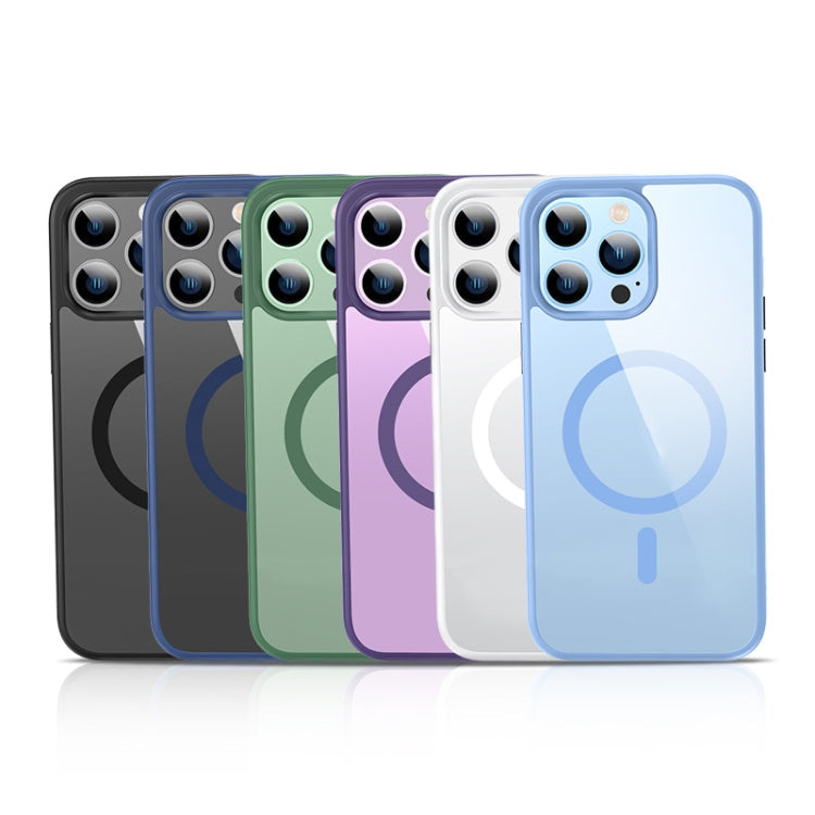For iPhone 14 Pro Max Crystal Clear Series Magsafe Magnetic Phone Case (Sierra Blue)