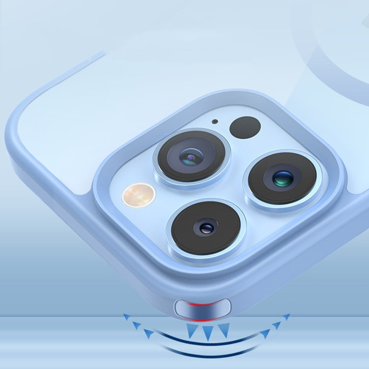 For iPhone 14 Pro Max Crystal Clear Series Magsafe Magnetic Phone Case (Sierra Blue)
