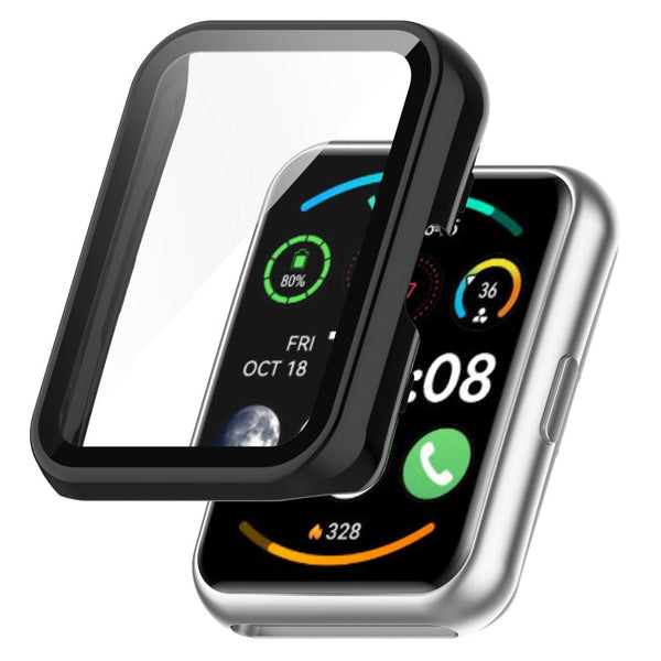 For Huawei Watch Fit 2 / Fit 2 Active PC + Tempered Glass Integrated Watch Case(Black)