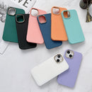 Liquid Silicone Electroplating + Flannel Phone Case For iPhone 14(Dark Green)