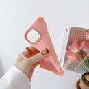 Liquid Silicone Electroplating + Flannel Phone Case For iPhone 14(Orange)