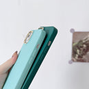 Liquid Silicone Electroplating + Flannel Phone Case For iPhone 14(Dark Blue)