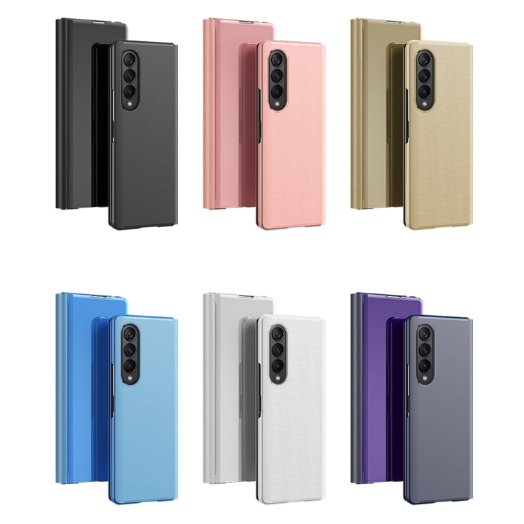 For Samsung Galaxy Z Fold4 5G Single Electroplating Flip Mirror Shockproof Phone Case(Black)