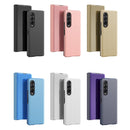 For Samsung Galaxy Z Fold4 5G Single Electroplating Flip Mirror Shockproof Phone Case(Pink)