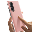 For Samsung Galaxy Z Fold4 5G Single Electroplating Flip Mirror Shockproof Phone Case(Pink)