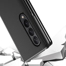 For Samsung Galaxy Z Fold4 5G Single Electroplating Flip Mirror Shockproof Phone Case(Black)