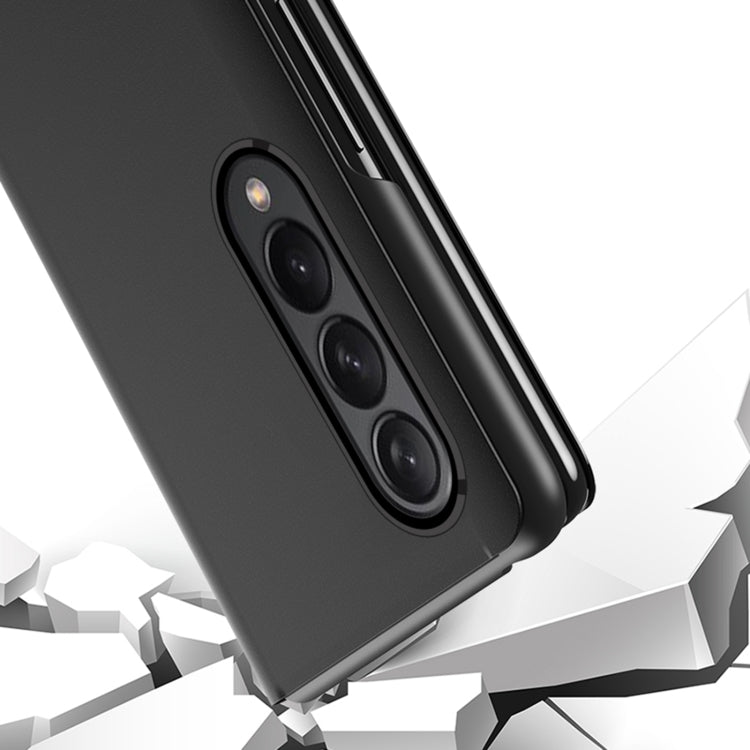 For Samsung Galaxy Z Fold4 5G Single Electroplating Flip Mirror Shockproof Phone Case(Black)