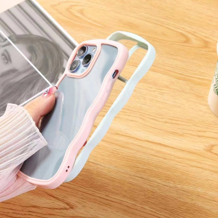 Wave Texture Acrylic Protective Phone Case For iPhone 12 Pro(Pink)