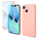 For iPhone 14 Imitation Liquid Silicone 360 Full Body Phone Case (Pink)