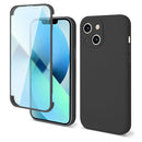 For iPhone 14 Imitation Liquid Silicone 360 Full Body Phone Case (Black)