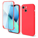 For iPhone 14 Imitation Liquid Silicone 360 Full Body Phone Case (Red)
